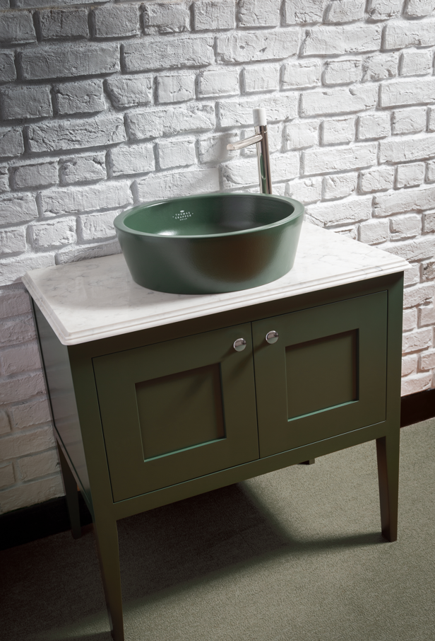 Thomas Crapper Vanity Unit in Forest Green