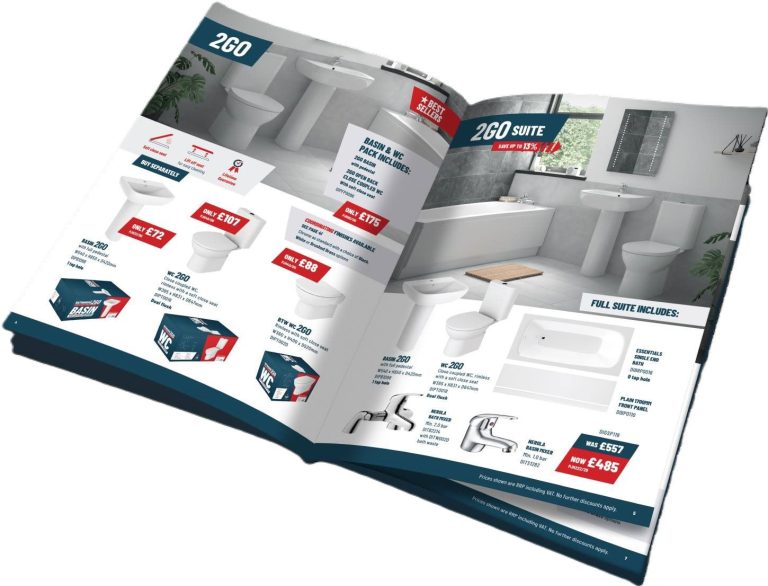 PJH’s Bathrooms2GO success leads to extended new range & brochure Bathroom-Review-Bathrooms2GO-Brochure-Spread-