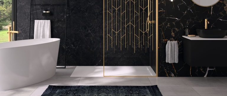 Bathroom-Review-Solo-Design-walk-in-with-Art-Deco-Glass-black-marble-Kinewall