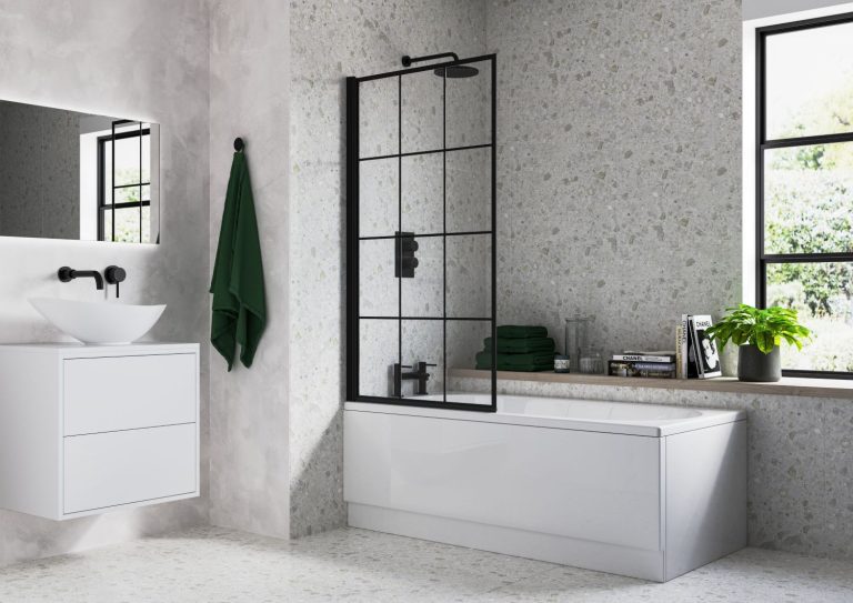 Bathroom-Review-B2GO-by-PJH-New-Black-Grid-Bath-Screen