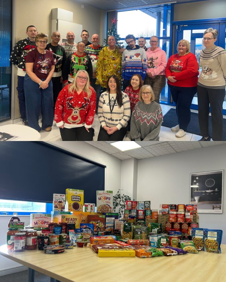 Utopia Group employees taking part in Christmas charity fundraising activities in Bilston, West Midlands